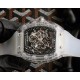 Richard Mille RM35-02, Glass Transparent Series! A work of innovation! All-glass case with the hottest skeletonized design! Japanese automatic Seiko movement, the most accurate movement, with a comfortable and soft rubbe