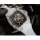 Richard Mille RM35-02, Glass Transparent Series! A work of innovation! All-glass case with the hottest skeletonized design! Japanese automatic Seiko movement, the most accurate movement, with a comfortable and soft rubbe