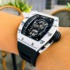 Richard MilleRM052 Series   The latest Ghost Head upgrade Carbon fiber case, Skull Series The original imported mechanical movement highlights the sporty style of this watch Through the anti-glare Xin mirror, you can see