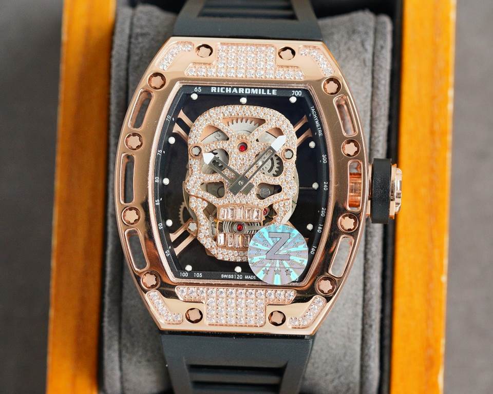 Z factory production   Richard Mille   [RICHARD MILLE] the latest upgrade special edition polished glossy shell gold glitter Let you bring out the most handsome and most special and most personalized classic Ghost Head, 