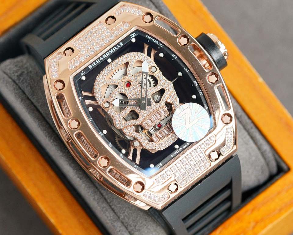 Z factory production   Richard Mille   [RICHARD MILLE] the latest upgrade special edition polished glossy shell gold glitter Let you bring out the most handsome and most special and most personalized classic Ghost Head, 