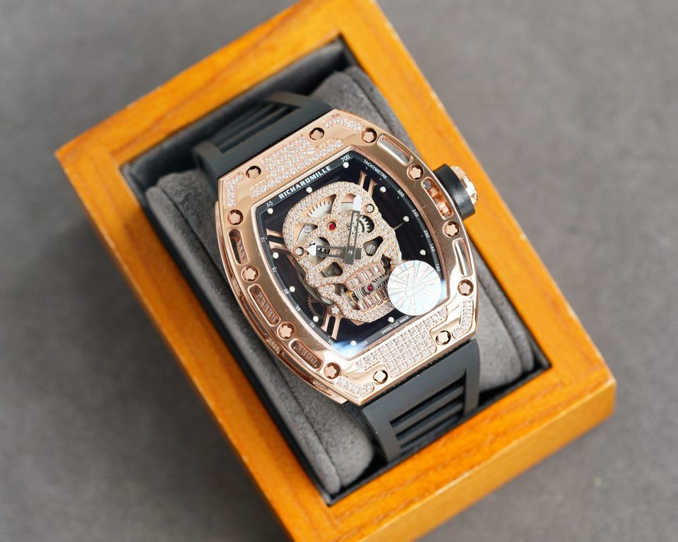 Z factory production   Richard Mille   [RICHARD MILLE] the latest upgrade special edition polished glossy shell gold glitter Let you bring out the most handsome and most special and most personalized classic Ghost Head, 