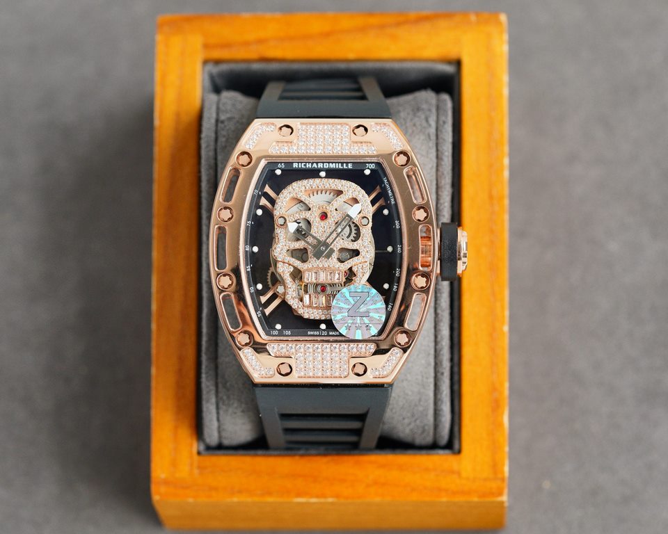 Z factory production   Richard Mille   [RICHARD MILLE] the latest upgrade special edition polished glossy shell gold glitter Let you bring out the most handsome and most special and most personalized classic Ghost Head, 