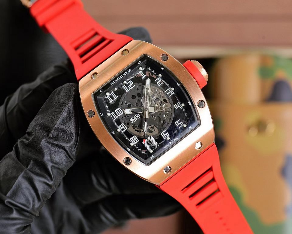 Richard Mille Richard Mille RM010 new craft fashion more avant-garde skeleton design latest special models Mineral scratch-resistant mirror glass configuration 316L steel case abrasion-resistant natural imported rubber s