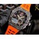 RICHARD MILLE RICHARD MILLE presented this week its most complex creation to date, the RM 62-01 Tourbillon Vibrating Alarm ACJ, equipped with four complications a staggering 816 movement components, which took five years