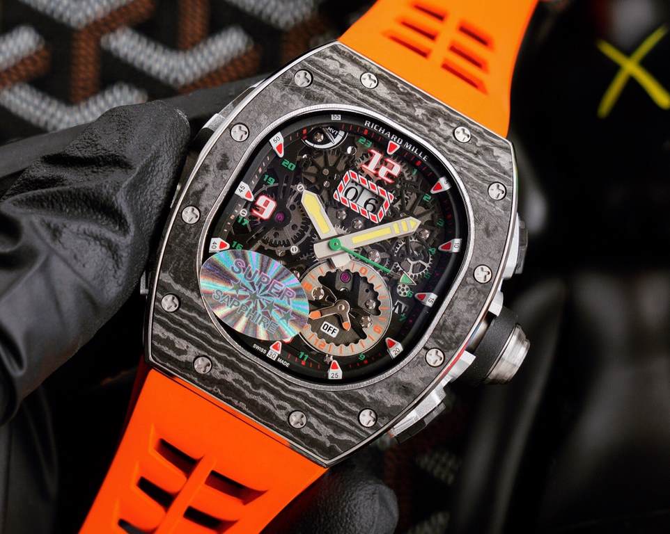 RICHARD MILLE RICHARD MILLE presented this week its most complex creation to date, the RM 62-01 Tourbillon Vibrating Alarm ACJ, equipped with four complications a staggering 816 movement components, which took five years