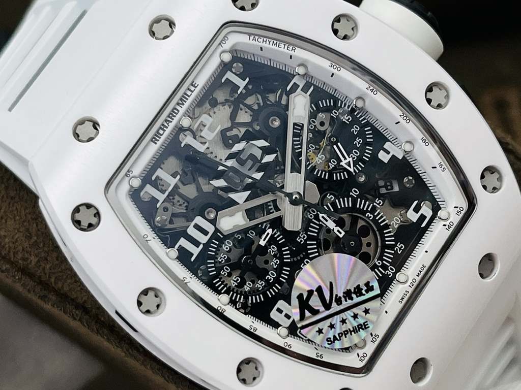 KV Factory2021 Recommended by KV Factory2021] Super masterpiece. RICHARD MILLE RM 011 FELIPE MASSA ceramic series    1 RICHARD MILLE named after FELIPE MASSA football superstar chronograph watch [pleased] in the summer o