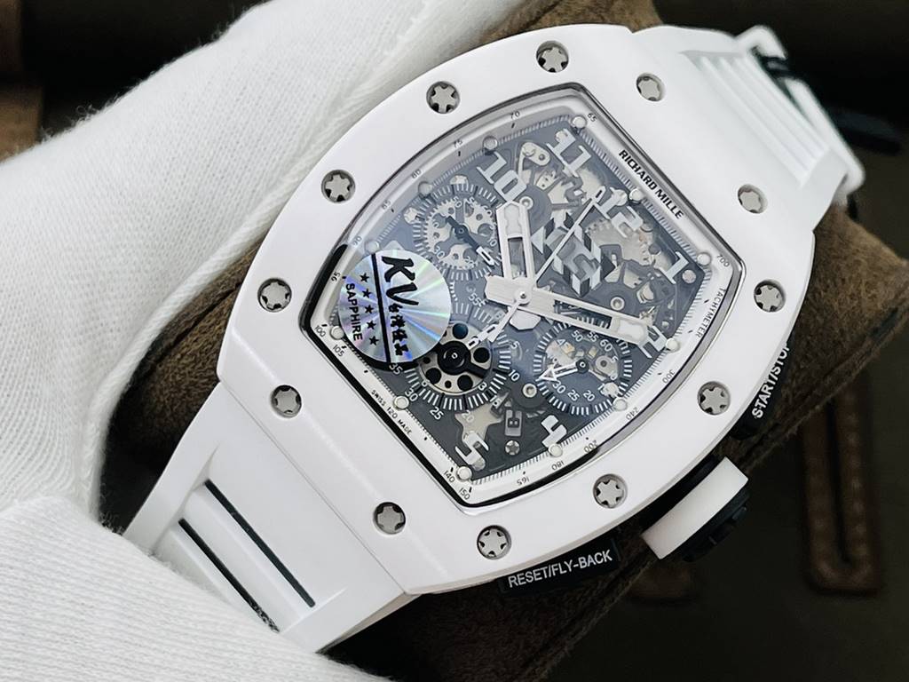 KV Factory2021 Recommended by KV Factory2021] Super masterpiece. RICHARD MILLE RM 011 FELIPE MASSA ceramic series    1 RICHARD MILLE named after FELIPE MASSA football superstar chronograph watch [pleased] in the summer o