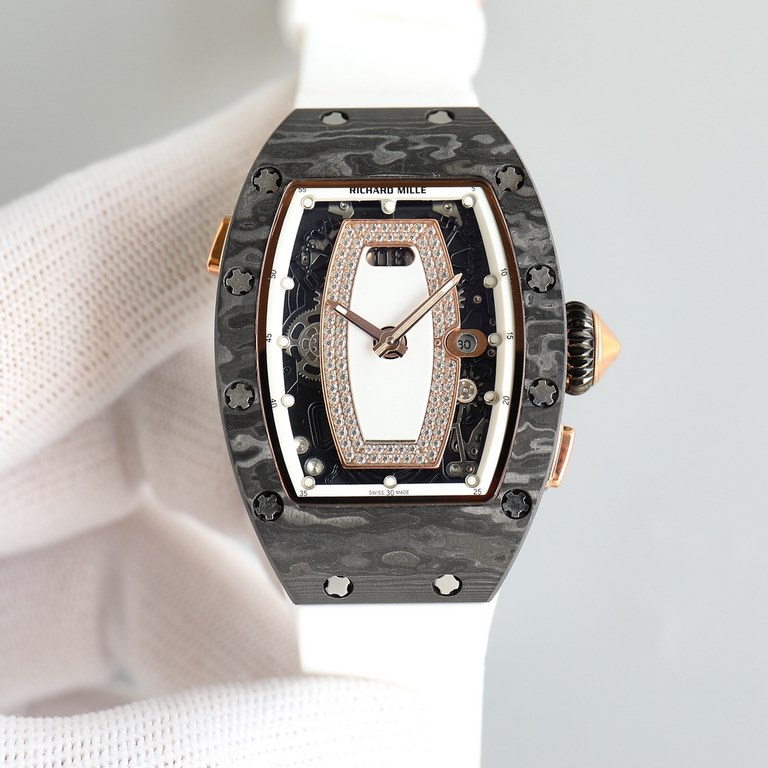 Richard Mille Richard Mille (RM037) Women's Carbon Fiber Ceramic Watch Series This watch is from the Australian actress Margot Robbie endorsement of new products. This watch is made of stainless steel case overlay, the c