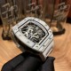 Richard Mille RM-035.Emerald Carbon Fiber Luminous Overall full skeletonized Using a three-piece structure The upper and lower bezels and the bottom cover are respectively made of carbon fiber The middle case is made of 