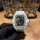 Richard Mille RM-035.Emerald Carbon Fiber Luminous Overall full skeletonized Using a three-piece structure The upper and lower bezels and the bottom cover are respectively made of carbon fiber The middle case is made of 