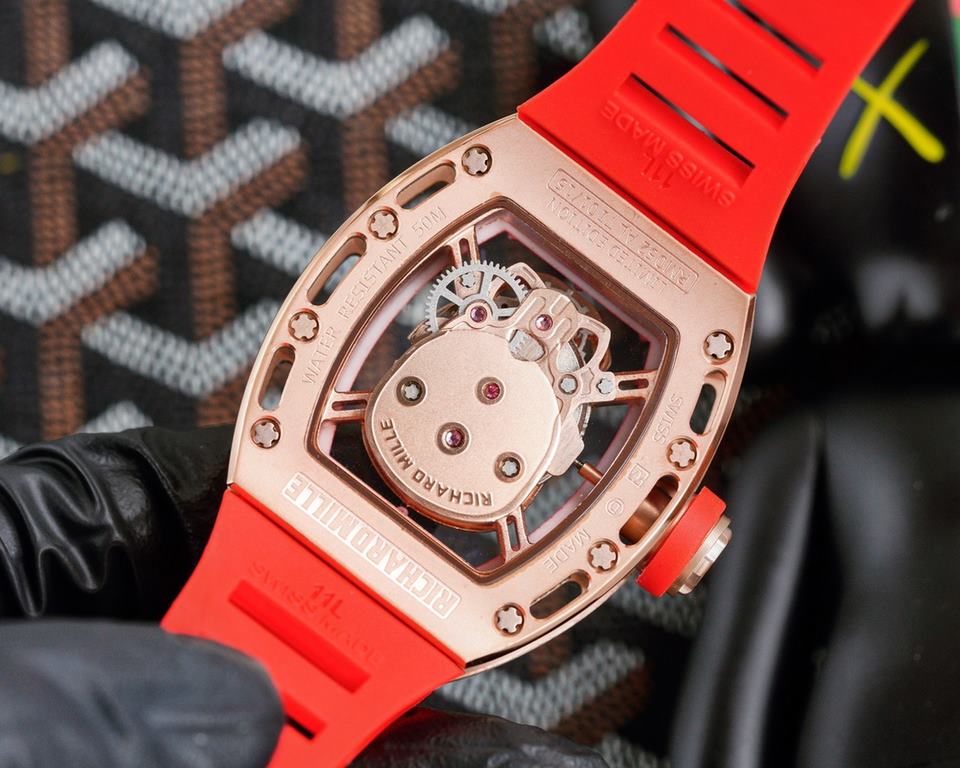 Richard Mille RM-052 The newest addition to the RM-052 collection, the skull and skeleton collection, with its diamond-encrusted case and original mechanical movement, highlights the sporty style of this watch. Its bold,