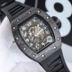 The main models, highly recommended Richard Mille RM030 skeleton mechanical automatic wristwatch dimensions of 52 × 43 × 14 mm carbon fiber case skeletonized body configuration accurate timekeeping, low to zero repair fu