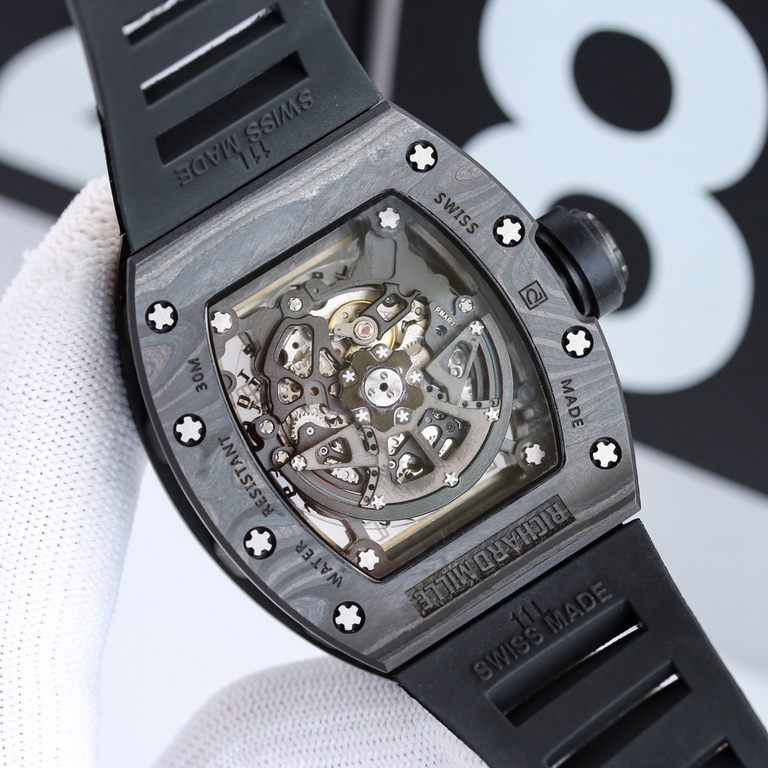 The main models, highly recommended Richard Mille RM030 skeleton mechanical automatic wristwatch dimensions of 52 × 43 × 14 mm carbon fiber case skeletonized body configuration accurate timekeeping, low to zero repair fu