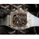 Richard Mille RM35-02, Glass Transparent Series! A work of innovation! All-glass case with the hottest skeletonized design! Japanese automatic Seiko movement, the most accurate movement, with a comfortable and soft rubbe