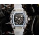 Richard Mille RM35-02, Glass Transparent Series! A work of innovation! All-glass case with the hottest skeletonized design! Japanese automatic Seiko movement, the most accurate movement, with a comfortable and soft rubbe