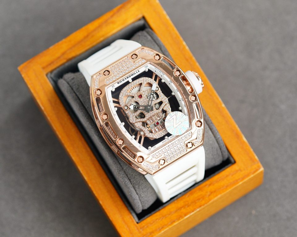 Z factory production   Richard Mille   [RICHARD MILLE] the latest upgrade special edition polished glossy shell gold glitter Let you bring out the most handsome and most special and most personalized classic Ghost Head, 