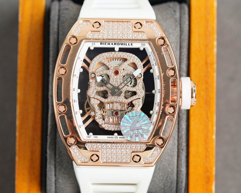 Z factory production   Richard Mille   [RICHARD MILLE] the latest upgrade special edition polished glossy shell gold glitter Let you bring out the most handsome and most special and most personalized classic Ghost Head, 