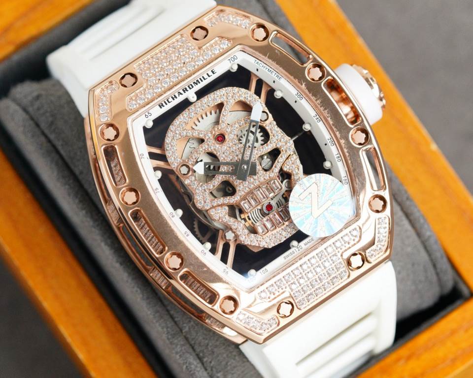 Z factory production   Richard Mille   [RICHARD MILLE] the latest upgrade special edition polished glossy shell gold glitter Let you bring out the most handsome and most special and most personalized classic Ghost Head, 