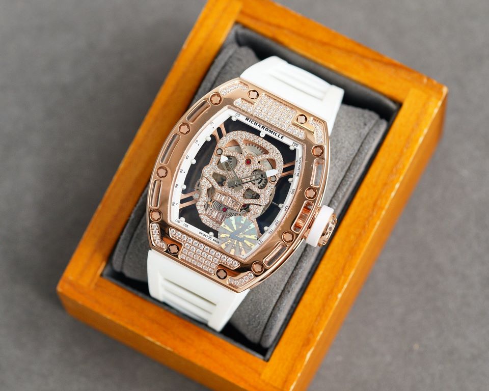 Z factory production   Richard Mille   [RICHARD MILLE] the latest upgrade special edition polished glossy shell gold glitter Let you bring out the most handsome and most special and most personalized classic Ghost Head, 