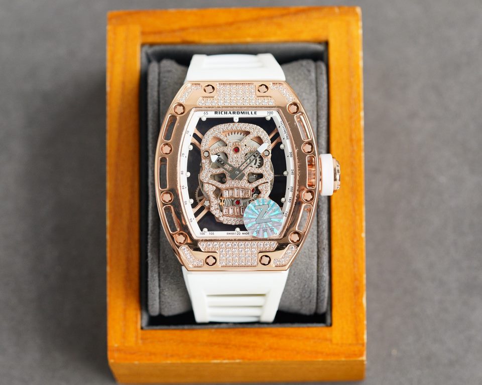 Z factory production   Richard Mille   [RICHARD MILLE] the latest upgrade special edition polished glossy shell gold glitter Let you bring out the most handsome and most special and most personalized classic Ghost Head, 