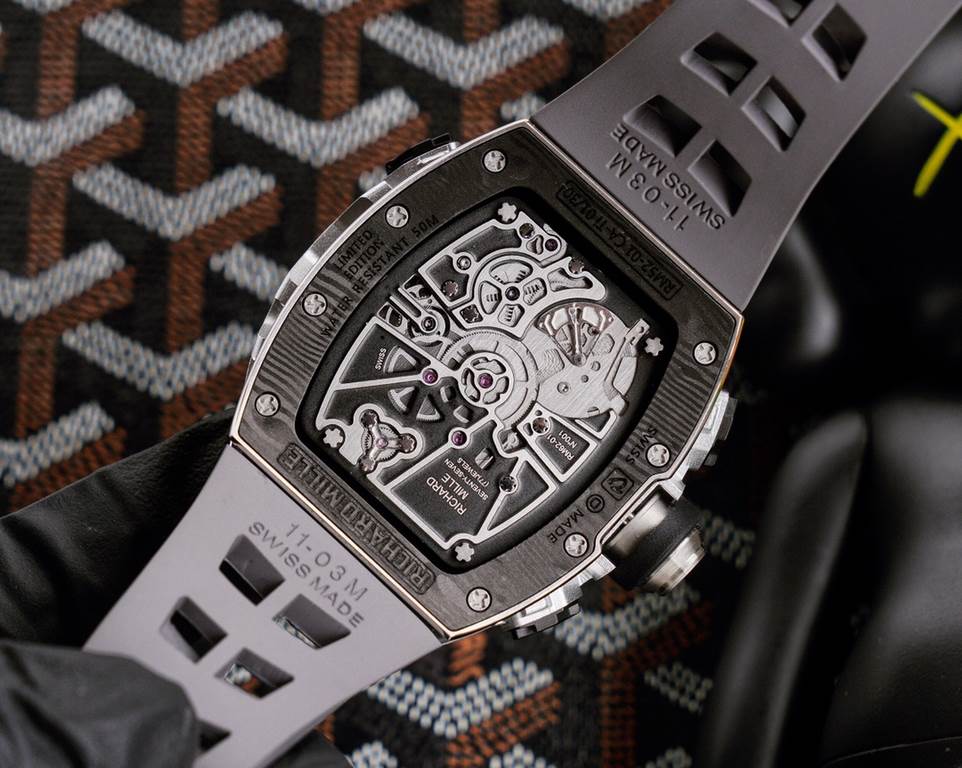 RICHARD MILLE RICHARD MILLE presented this week its most complex creation to date, the RM 62-01 Tourbillon Vibrating Alarm ACJ, equipped with four complications a staggering 816 movement components, which took five years