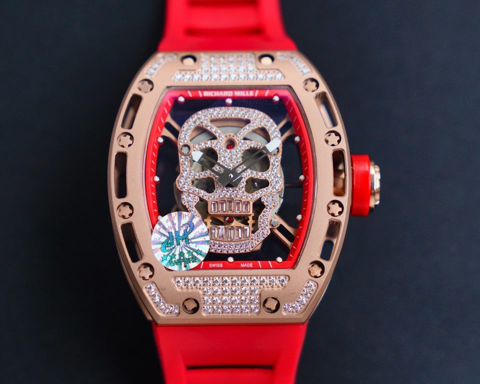 Richard Mille [RICHARD MILLE] latest upgrade special edition RM052 ghost head classic legend never backward skeleton skull watch． The skeleton has a prominent silhouette, a domineering and uninhibited shape, and a shocki