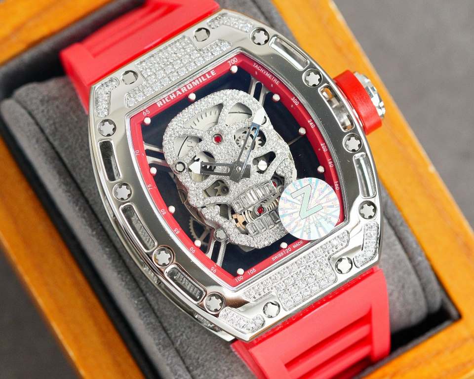 Z factory production   Richard Mille   [RICHARD MILLE] the latest upgrade special edition polished glossy shell gold glitter Let you bring out the most handsome and most special and most personalized classic Ghost Head, 