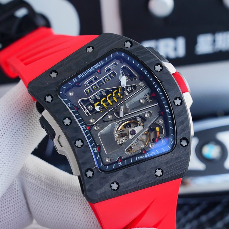 Richard Mille RM70-01 The world's top Swiss watchmaker joins forces with Formula 1 driver Alain Prost to present the 2018 RM 70-01 Tourbillon Alain Prost's Cycle Racing Watch. Luminous Xin carbon fiber tonneau-shaped off