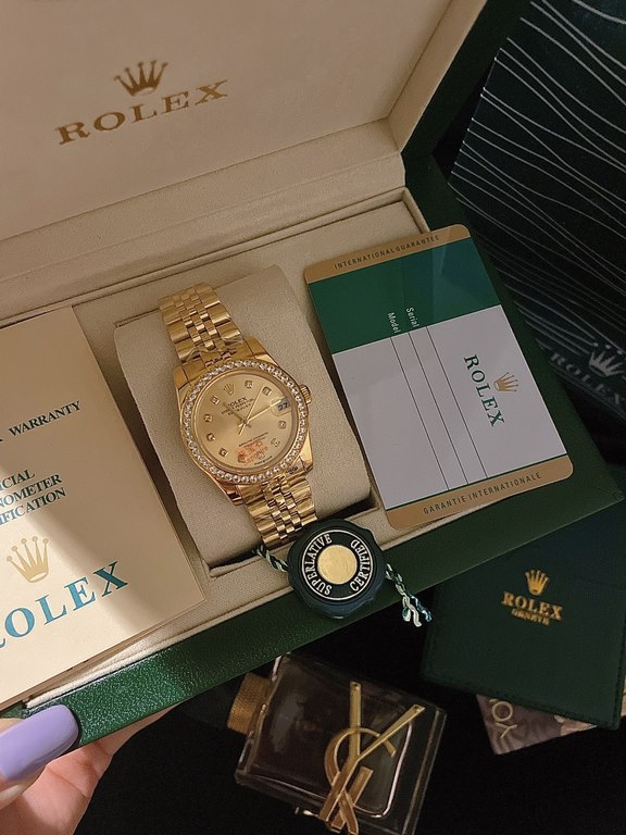 Rolex-ROLEXStyle Day-Date Ladies Mechanical WatchMovement Imported Citizen OriginalMirror Sapphire glassCase 316L steel case coverBracelet Solid core 5 bead stainless steel braceletSize 31mm 12mmThe rhythm of life is in 