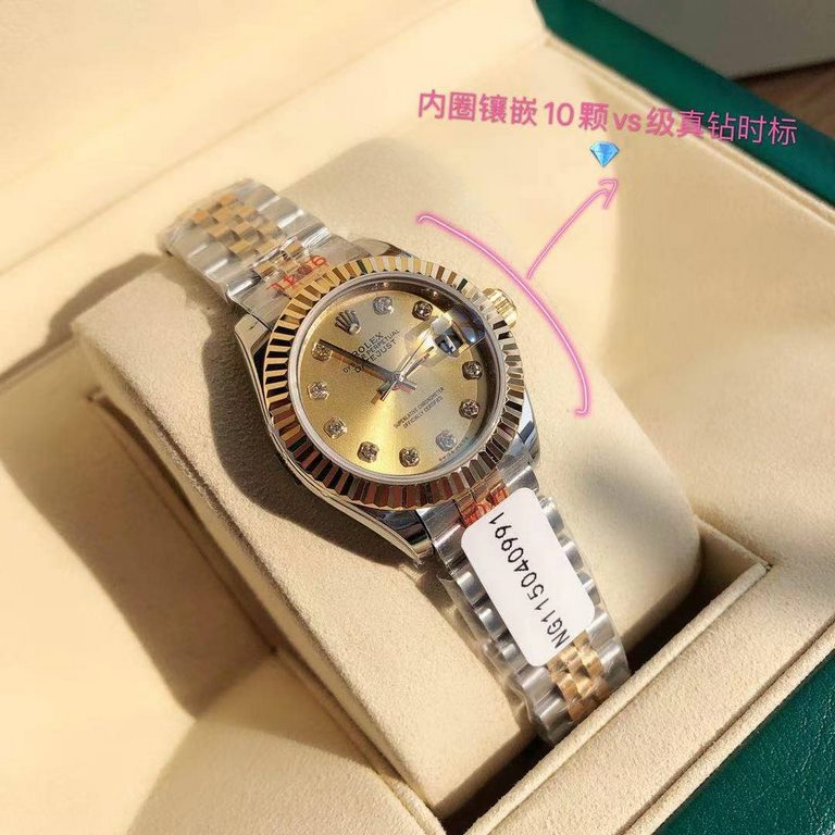 With box Support Hong Kong, the United States direct mailRolex Women's Logotype 28㎜ Log Series, Women's Logotype Oyster case is a model of solid elegance and perfect proportion, using 316L stainless steel to forge stainl