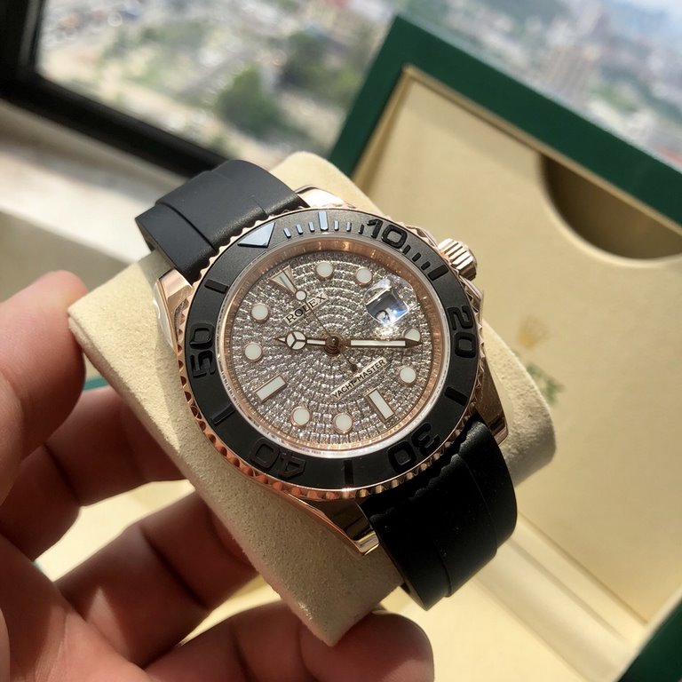 Boxed Support Hong Kong, U.S. direct mailSpecial channel Rolex luxury edition full of diamonds and gold Yacht Masterpiece m126655-0005Shocking coming The case and clasp are made of real 904 steel, vacuum gold plating imp