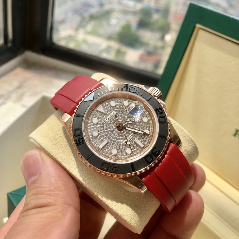 Boxed Support Hong Kong, U.S. direct mailSpecial channel Rolex luxury edition full of diamonds and gold Yacht Masterpiece m1126655-0005Shocking coming The case and clasp are made of real 904 steel combined with vacuum go