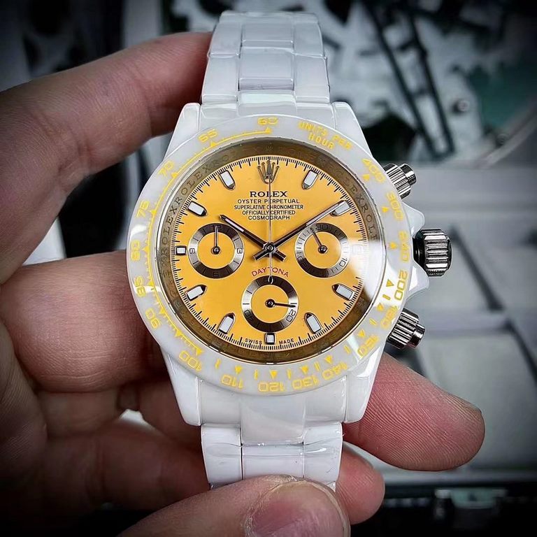 @ Rolex ROLEX DETONATOR Ceramic Case Size 43mm Sapphire Glass Japanese Multi-function Chronograph Quartz Movement Ceramic Bracelet Original Buckle Love the Rolex DETONAT.