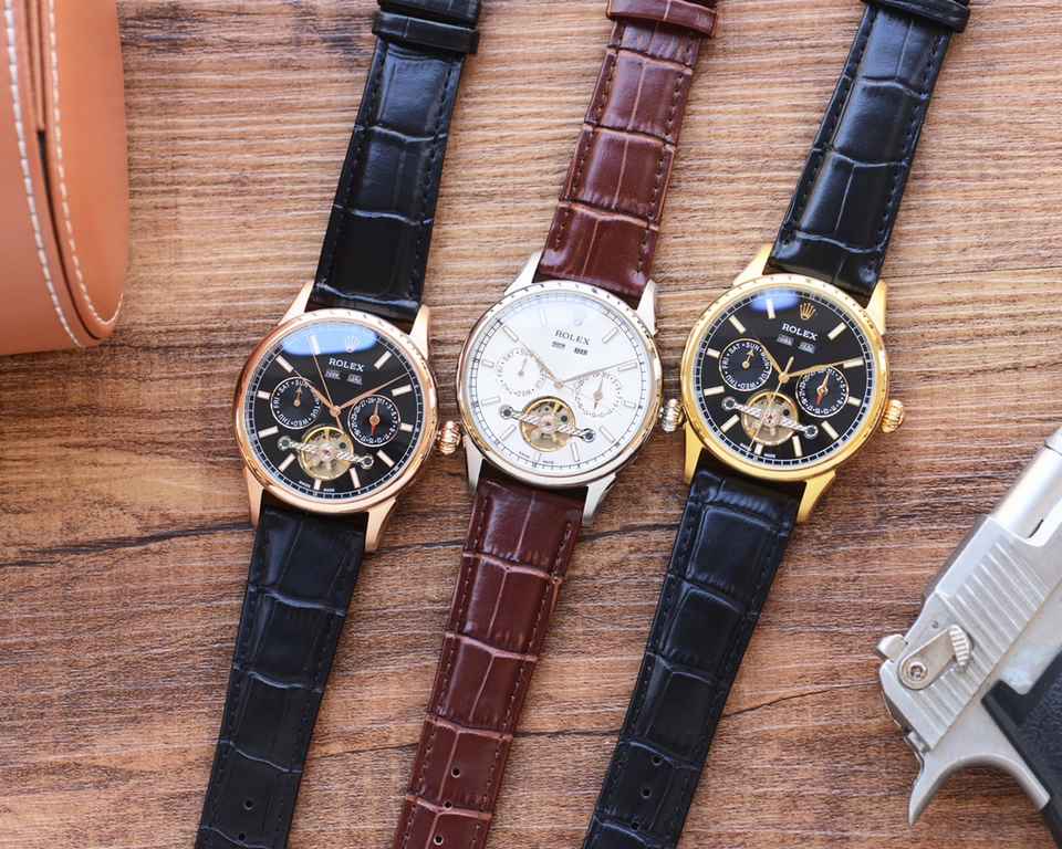 Men's favorite multi-function watch  【Newest】：Rolex   best design   exclusive first  【Type】：Boutique men's watches[Strap] Genuine cowhide leather strap[Movement] High-end automatic mechanical movement[Mirror] mineral rei