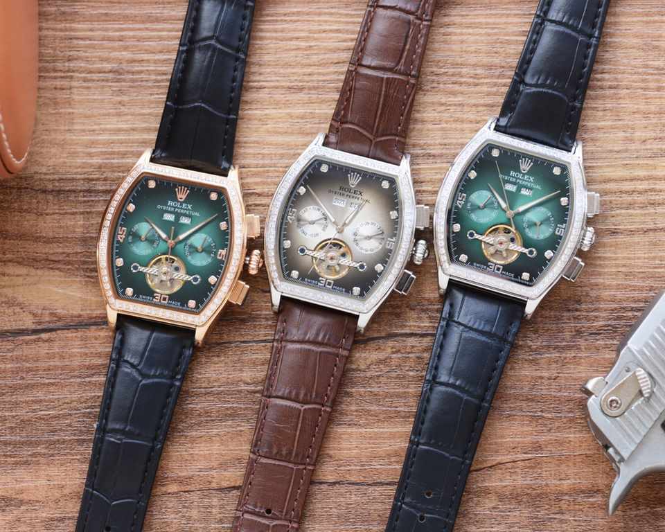 The new tonneau product is on sale    Newest】：Rolex   multifunctional design 【Type】：Boutique men's watches[Strap] Genuine cowhide leather strap【Movement】：High-end automatic mechanical movement[Mirror] mineral reinforced 