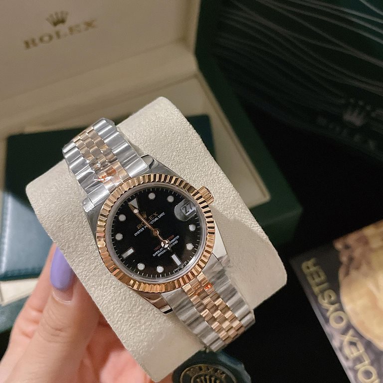 Rolex-ROLEXStyle Day-Date Ladies Mechanical WatchMovement Imported Citizen OriginalMirror Sapphire glassCase 316L steel case coverBracelet Solid core 5 bead stainless steel braceletSize 31mm 12mmThe rhythm of life is in 