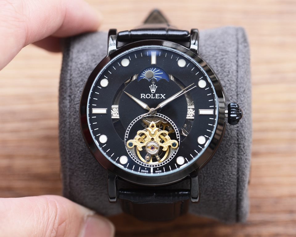 Man's favorite Flywheel watch  Newest】：Rolex   Best Design   Exclusive First  【Type】：Boutique men's watches[Strap] Genuine cowhide leather strap【Movement】：High-end automatic mechanical movement[Mirror] mineral reinforced