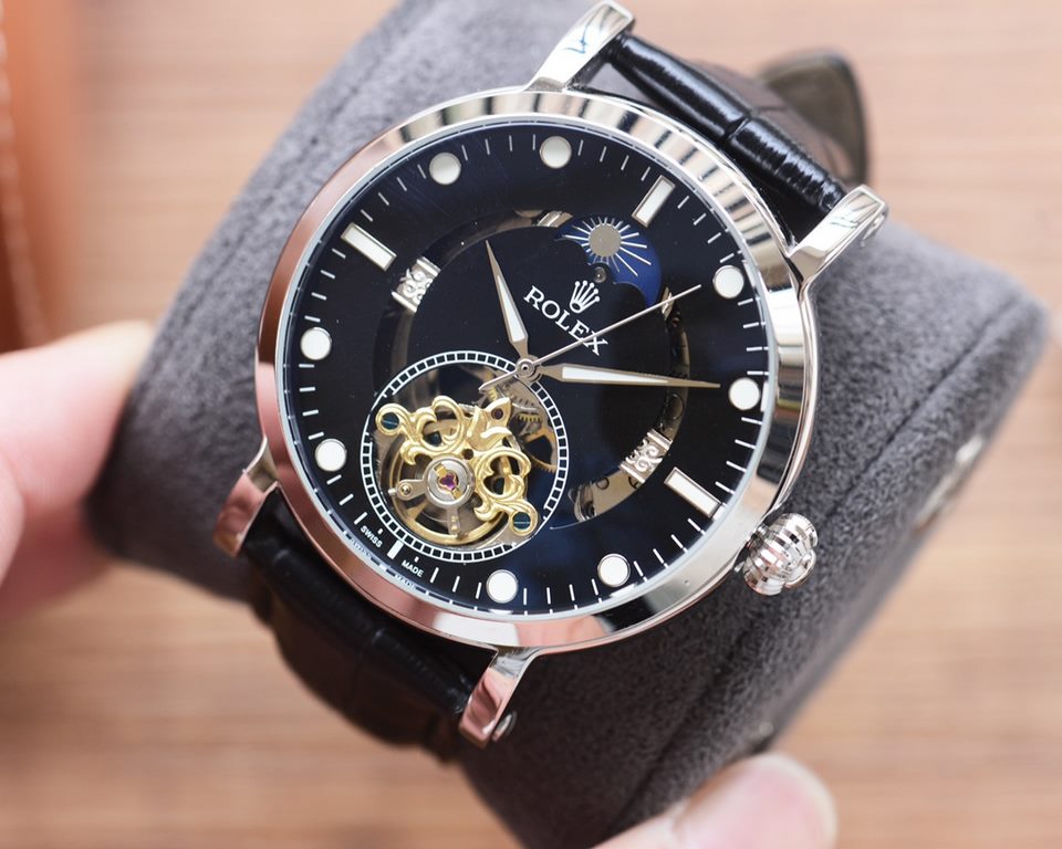 Man's favorite Flywheel watch  Newest】：Rolex   Best Design   Exclusive First  【Type】：Boutique men's watches[Strap] Genuine cowhide leather strap【Movement】：High-end automatic mechanical movement[Mirror] mineral reinforced