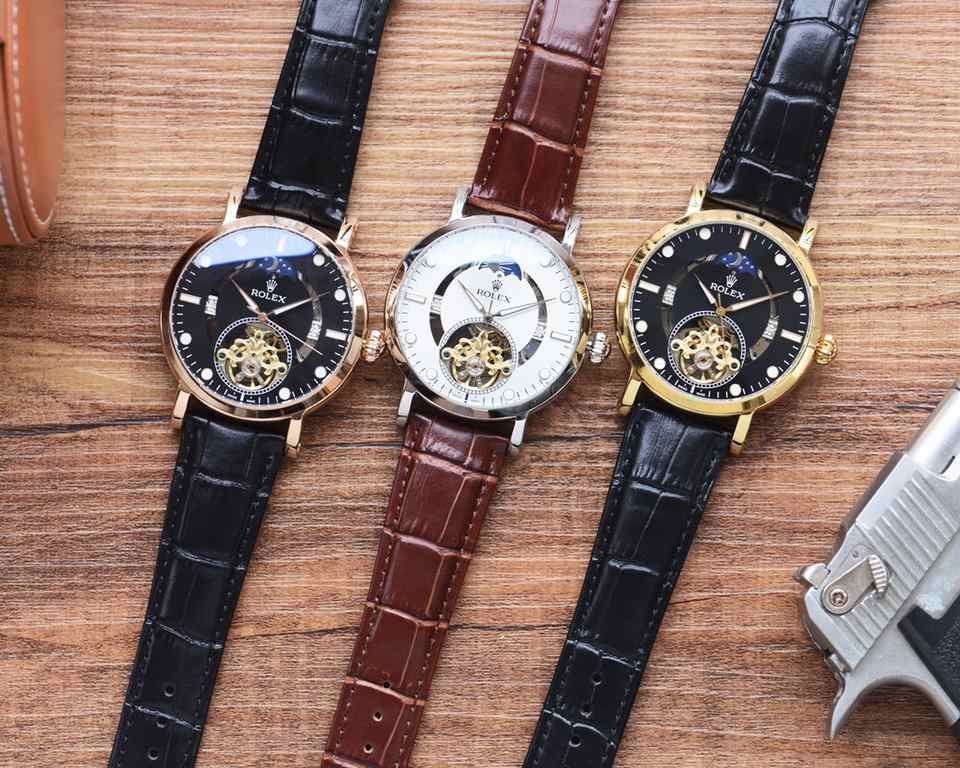 Man's favorite Flywheel watch  Newest】：Rolex   Best Design   Exclusive First  【Type】：Boutique men's watches[Strap] Genuine cowhide leather strap【Movement】：High-end automatic mechanical movement[Mirror] mineral reinforced