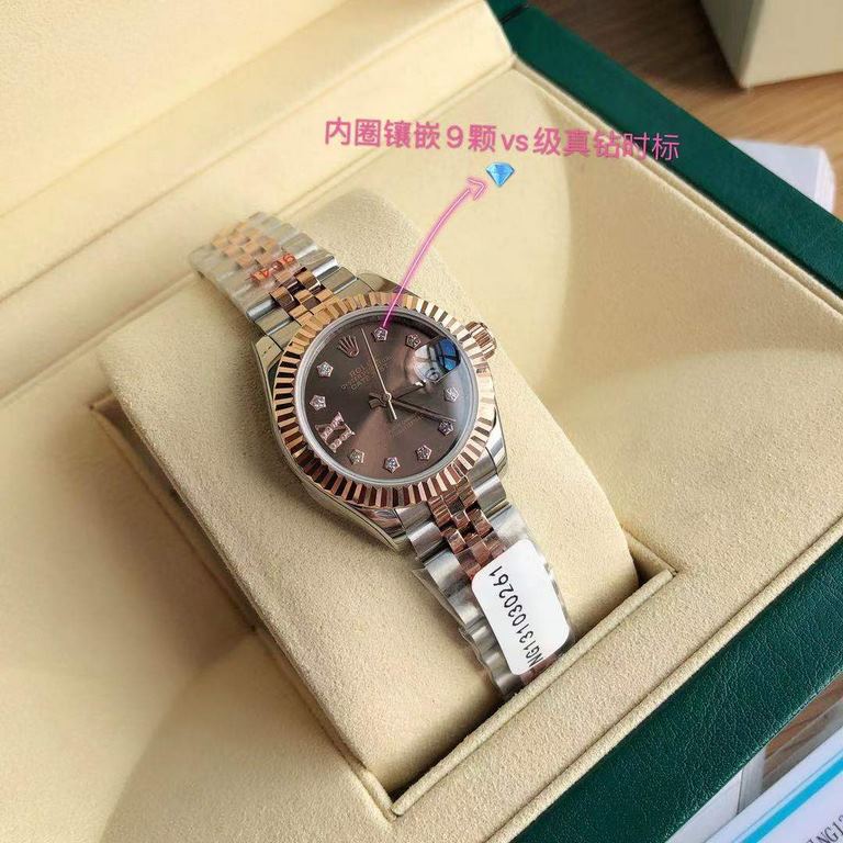 With box Support Hong Kong, the United States direct mailRolex Women's Logotype 28㎜ Log Series, Women's Logotype Oyster case is a model of solid elegance and perfect proportion, using 316L stainless steel to forge stainl