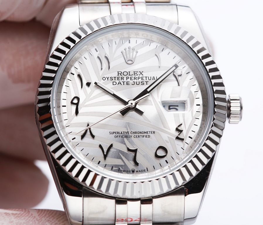 Rolex - ROELX Calendar Day Date Series (imported Citizen 8215 mechanical) 316 stainless steel, crystal convex window lens, classic Oyster strap with folding crown buckle, men's 41mmWith a classic design that never tires 