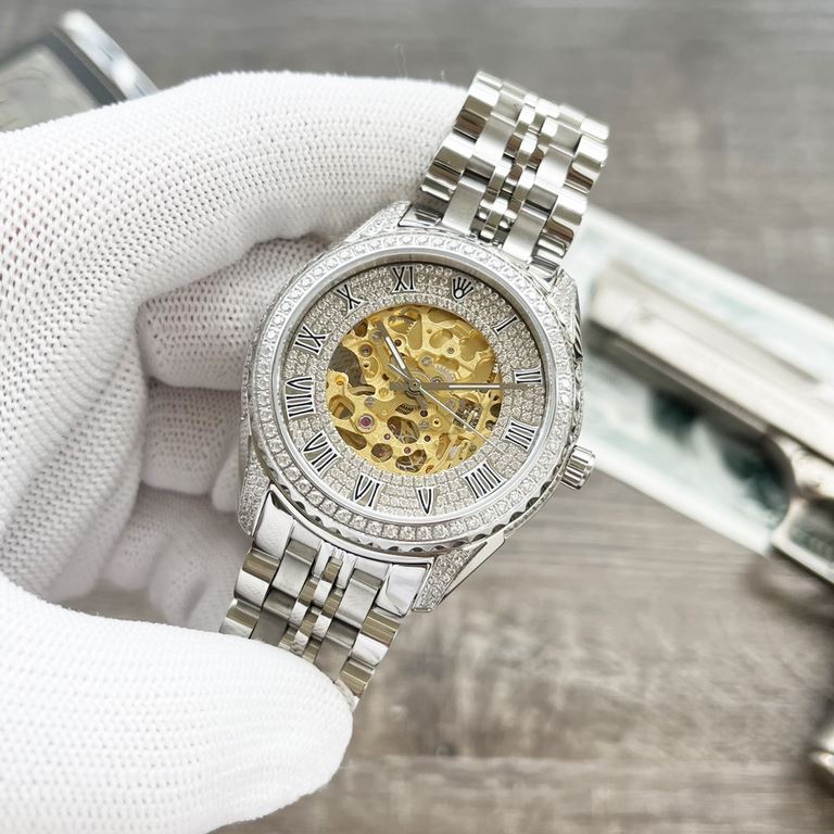 ROLEX Rolex - Ultimate Luxury Full Skeleton Men's Mechanical Watch 50 meters super waterproof! Made of top-grade steel, luxurious and highly creative skeleton dial design, equipped with the original imported full skeleto