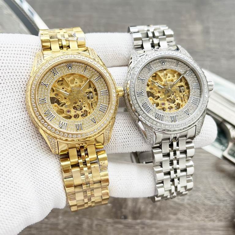 ROLEX Rolex - Ultimate Luxury Full Skeleton Men's Mechanical Watch 50 meters super waterproof! Made of top-grade steel, luxurious and highly creative skeleton dial design, equipped with the original imported full skeleto