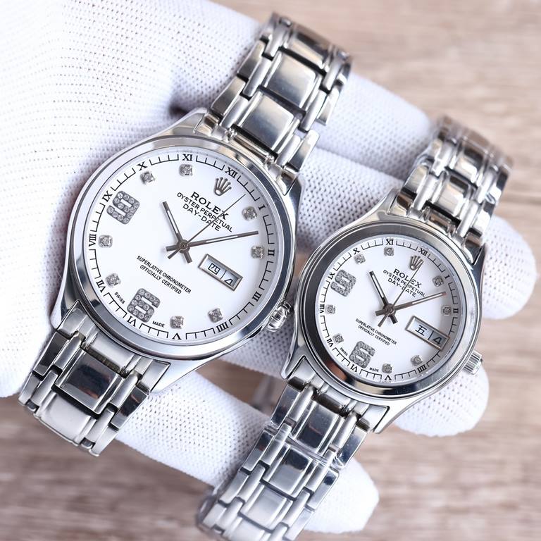 Latest Rolex     Couples Business Series Couple's Watch Dial 6  9 Position Large Digits Diamonds Delicately sculpted and distinctive! Men's model is available with a 316L steel band! 316L steel strap, leather strap are a