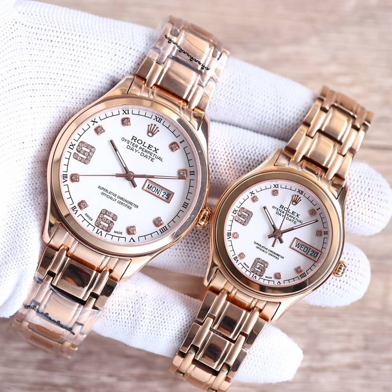 Latest Rolex     Couples Business Series Couple's Watch Dial 6  9 Position Large Digits Diamonds Delicately sculpted and distinctive! Men's model is available with a 316L steel band! 316L steel strap, leather strap are a