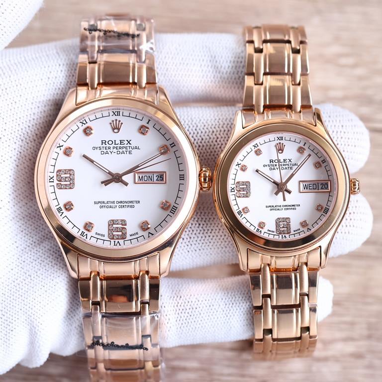 Latest Rolex     Couples Business Series Couple's Watch Dial 6  9 Position Large Digits Diamonds Delicately sculpted and distinctive! Men's model is available with a 316L steel band! 316L steel strap, leather strap are a