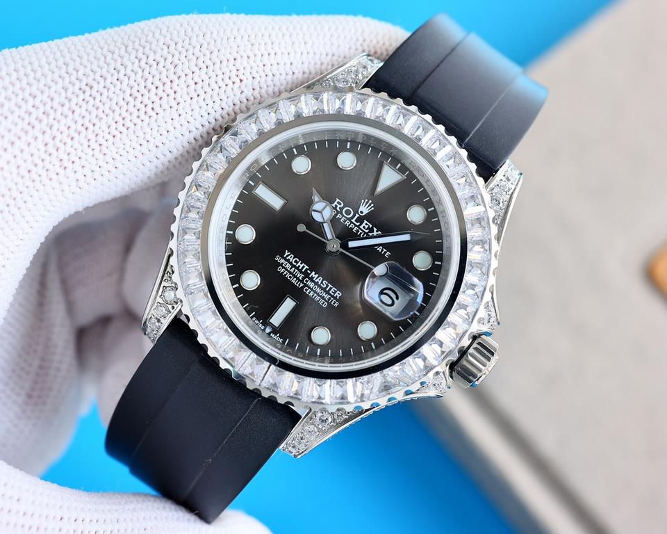 The Rolex Rolex Global Limited Edition Jeweled Yacht Masterpiece pushes the boundaries aesthetically, and you can combine your love of jewelry and Swiss watches in this watch. The bezel, case and buckle are set with Swar