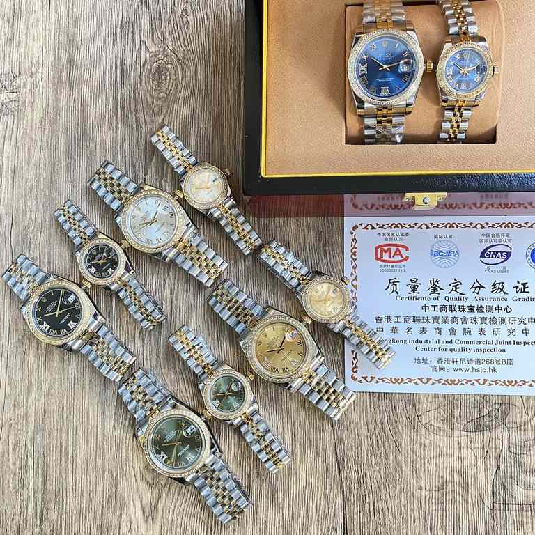 Rolex Rolex log type series, couples pair of watches  , Swiss machine quality 100% super waterproof luminescent sapphire glass back design, equipped with the original imported 8215 automatic movement, female 6T51 movemen