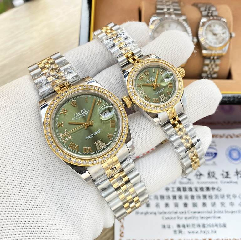 Rolex Rolex log type series, couples pair of watches  , Swiss machine quality 100% super waterproof luminescent sapphire glass back design, equipped with the original imported 8215 automatic movement, female 6T51 movemen